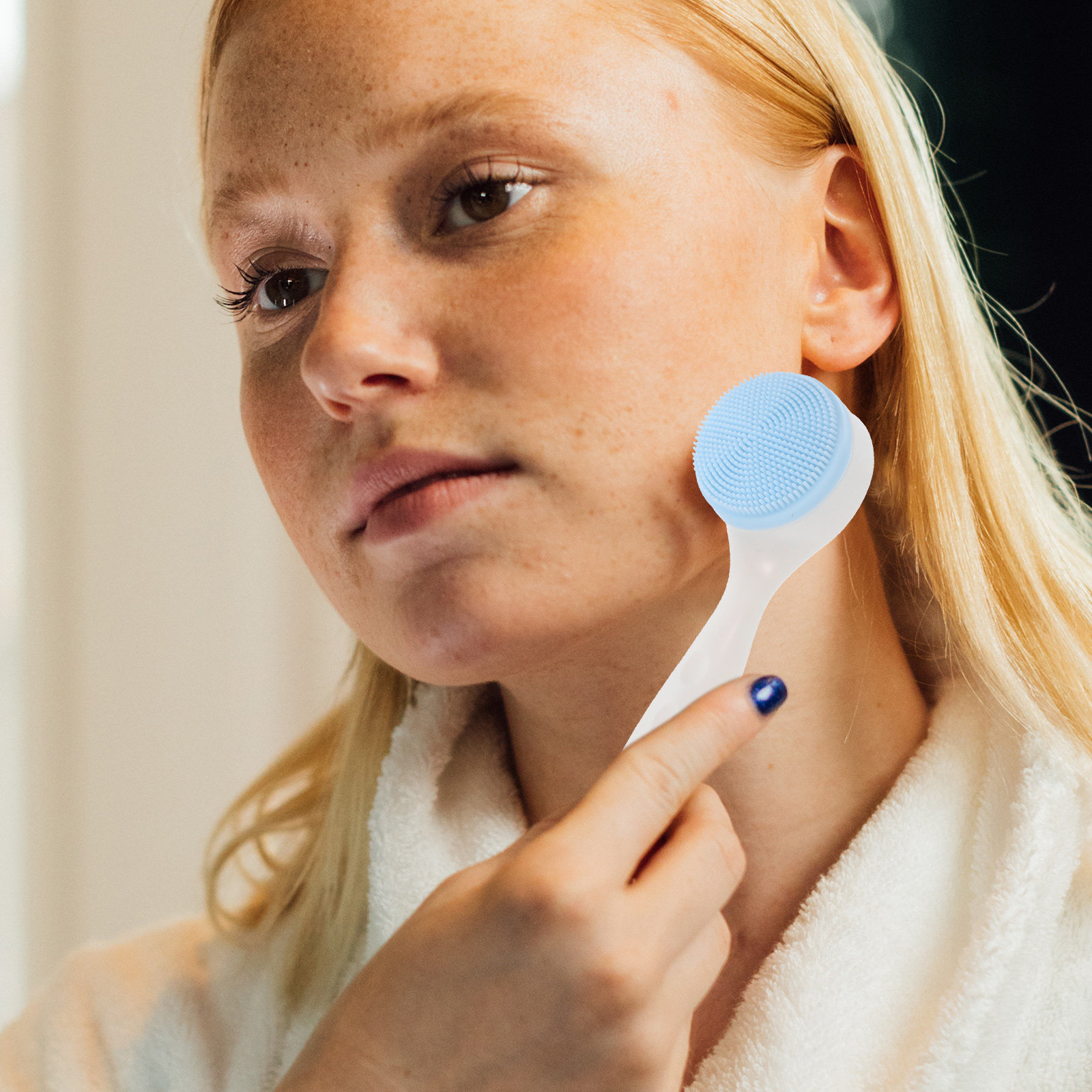 2Pcs Facial Brush Silicone Fac - огляд і ціна Silicone Face Scrubber Electric