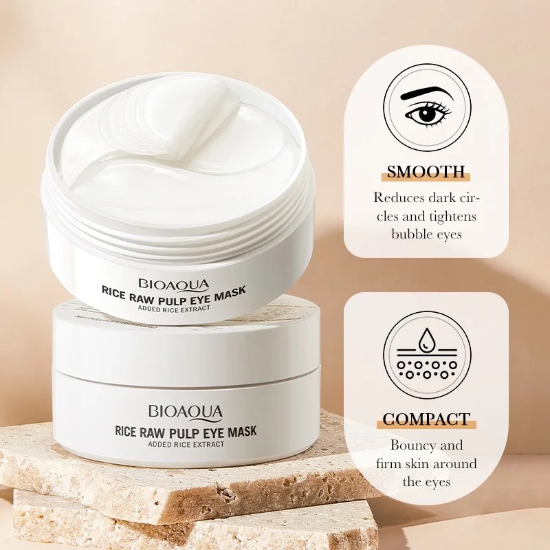 60 Pieces of Bioaqua Rice Eye  - огляд і ціна Collagen Under Eye Patches