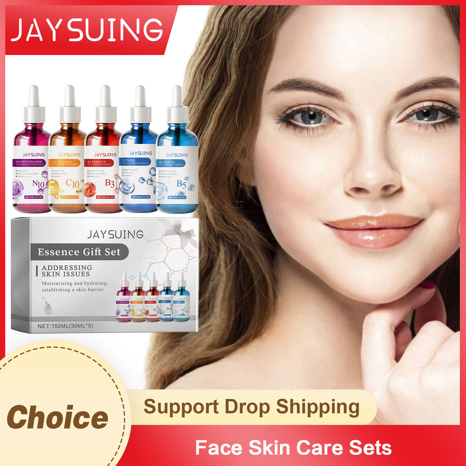 Face Serum Skin Care Sets 5PCS - огляд і ціна Niacinamide Pore Shrinking Essence