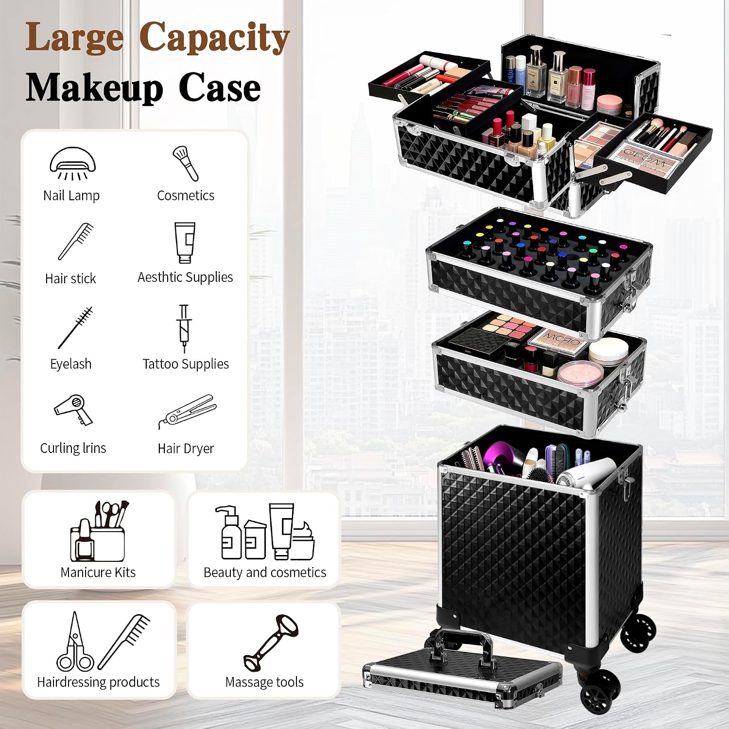 Rolling Makeup Train Case, Cos - огляд і ціна Makeup