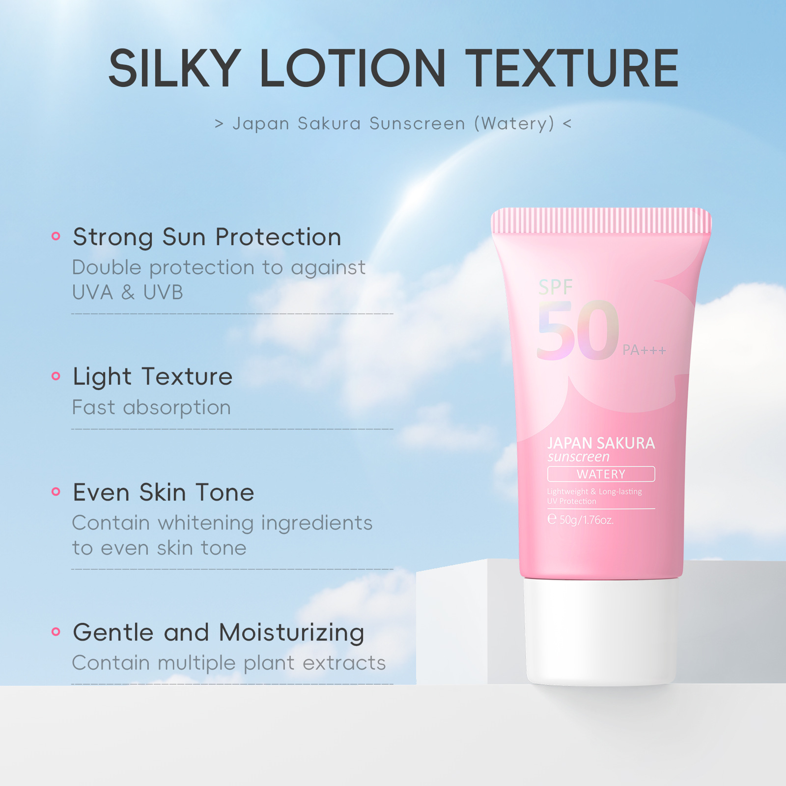 LAIKOU Sakura SPF50 PA+++ Faci - огляд і ціна Spf 50 Waterproof Sunscreen